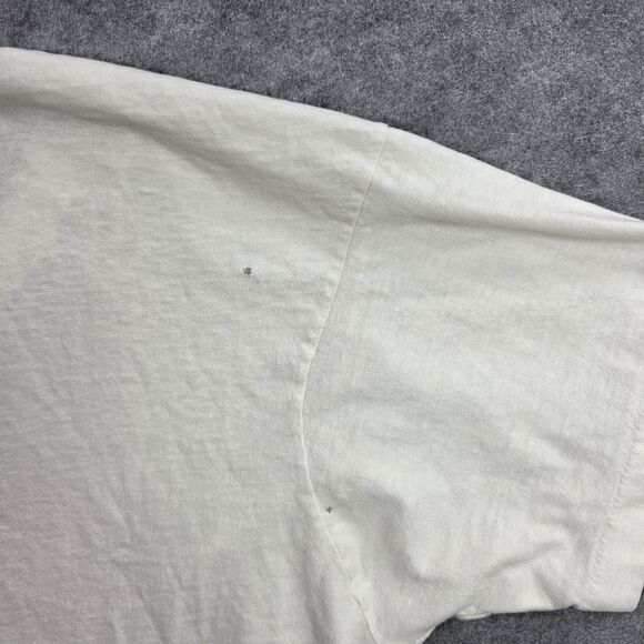 Vintage World Peace Begins at Home Shirt Mens Small White Graphic Roses Distress - Picture 12 of 13